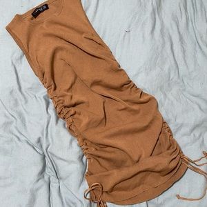 Princess Polly XXL brown mini dress with ruching